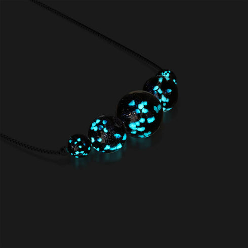 Pitch Black | .925 Sterling Silver | Firefly Glass Infinity Clasp Necklace