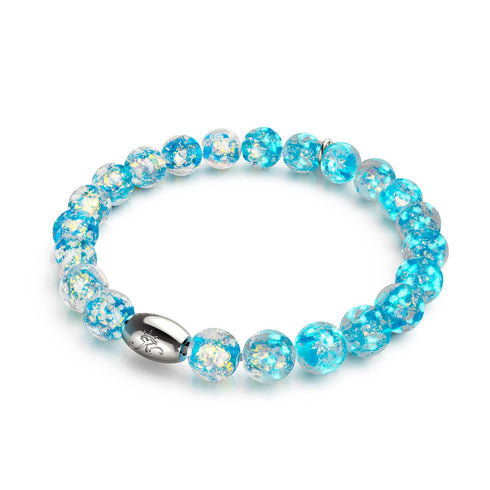 Azure Flare | .925 Sterling Silver | Firework Glass Bracelet