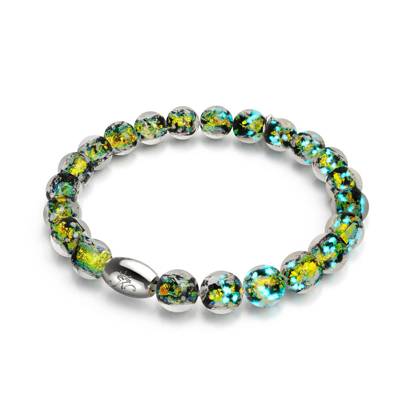 Neon Black | .925 Sterling Silver | Firework Glass Bracelet