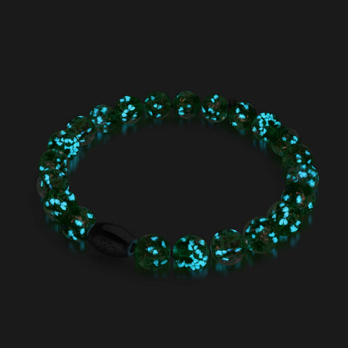 Verdant Burst | .925 Sterling Silver | Firework Glass Bracelet