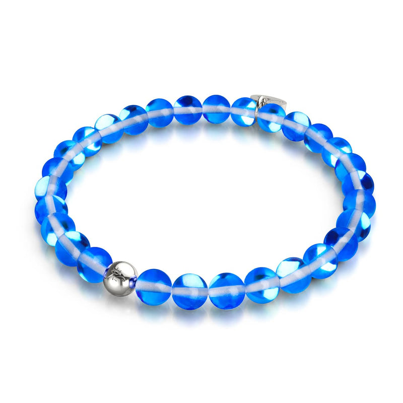 Blue Andromeda | Silver | Galaxy Glass Bead Bracelet