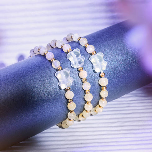 Helios | Gemmy Bear Bracelet | Yellow Jade x Gold