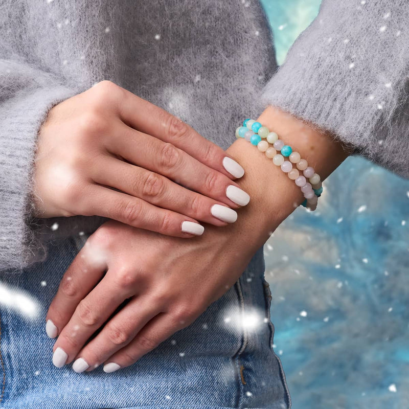 Glimmering Glaciers | Silver | Gilded Turquoise Gemstone Wrap