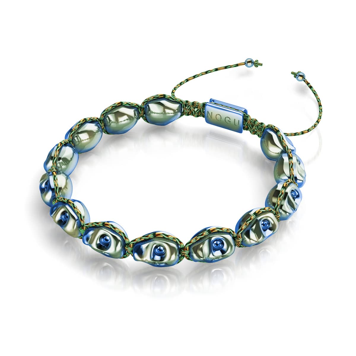 Phantom Tides | Teal Skulls x Teal GloWeave | Macrame Bracelet– NOGU USA