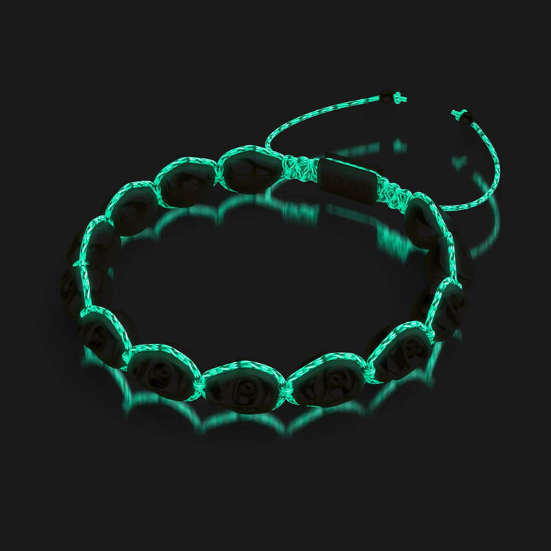 Tomb of Midas | Gold Skulls x Black GloWeave | Macrame Bracelet