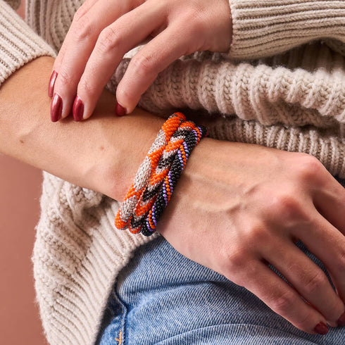 Clementine Wave | Himalayan Glass Bead Bracelet