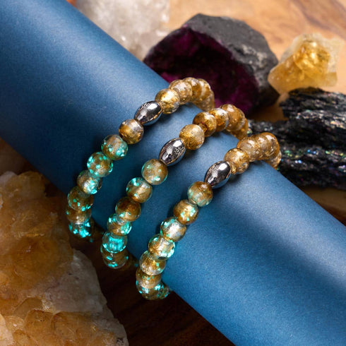 Bronze Horizon | .925 Sterling Silver | Lunar Glass Bracelet