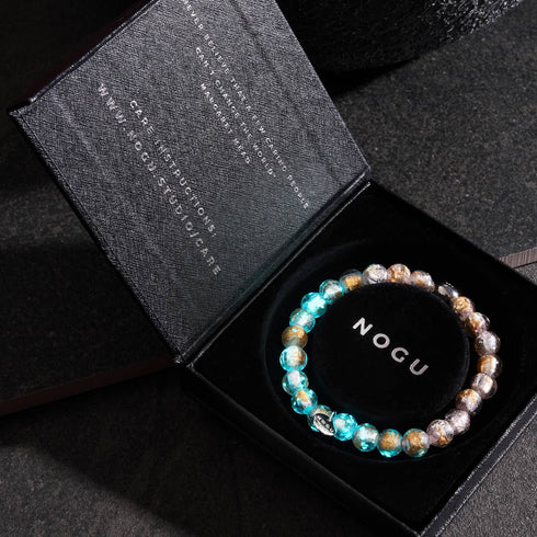 Tangerine Moon | .925 Sterling Silver | Lunar Glass Bracelet