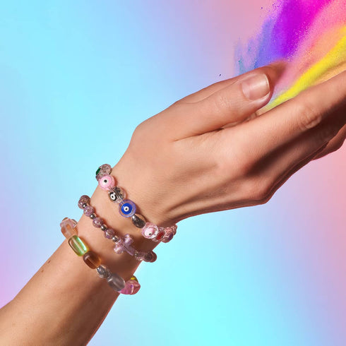 Rainbow Reef | .925 Sterling Silver | Mermaid Glass Pebble Bracelet