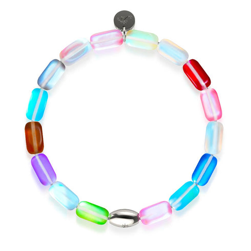 Rainbow Reef | .925 Sterling Silver | Mermaid Glass Pebble Bracelet
