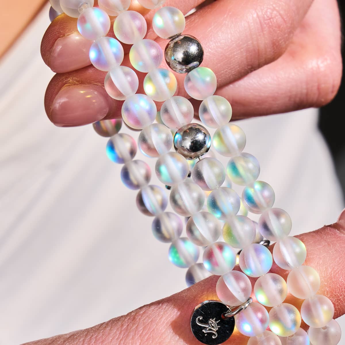 Shimmer Bead Bracelets, Mermaid Glass Beaded Bracelet