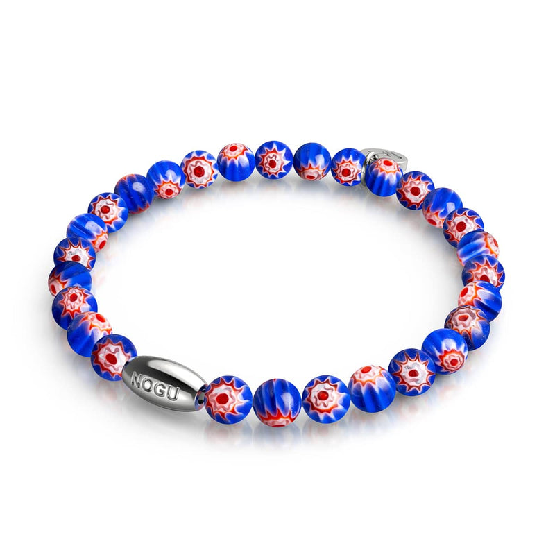 Blue Stars | .925 Sterling Silver | Millefiori Bracelet