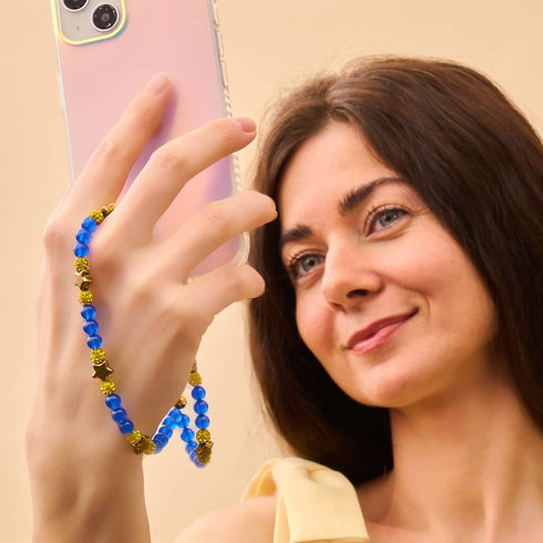 Starry Night | Blue x Gold | Phone Charm Strap