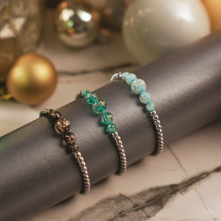 Cerulean | Silver | Firefly Glass Cascade Bracelet– NOGU USA