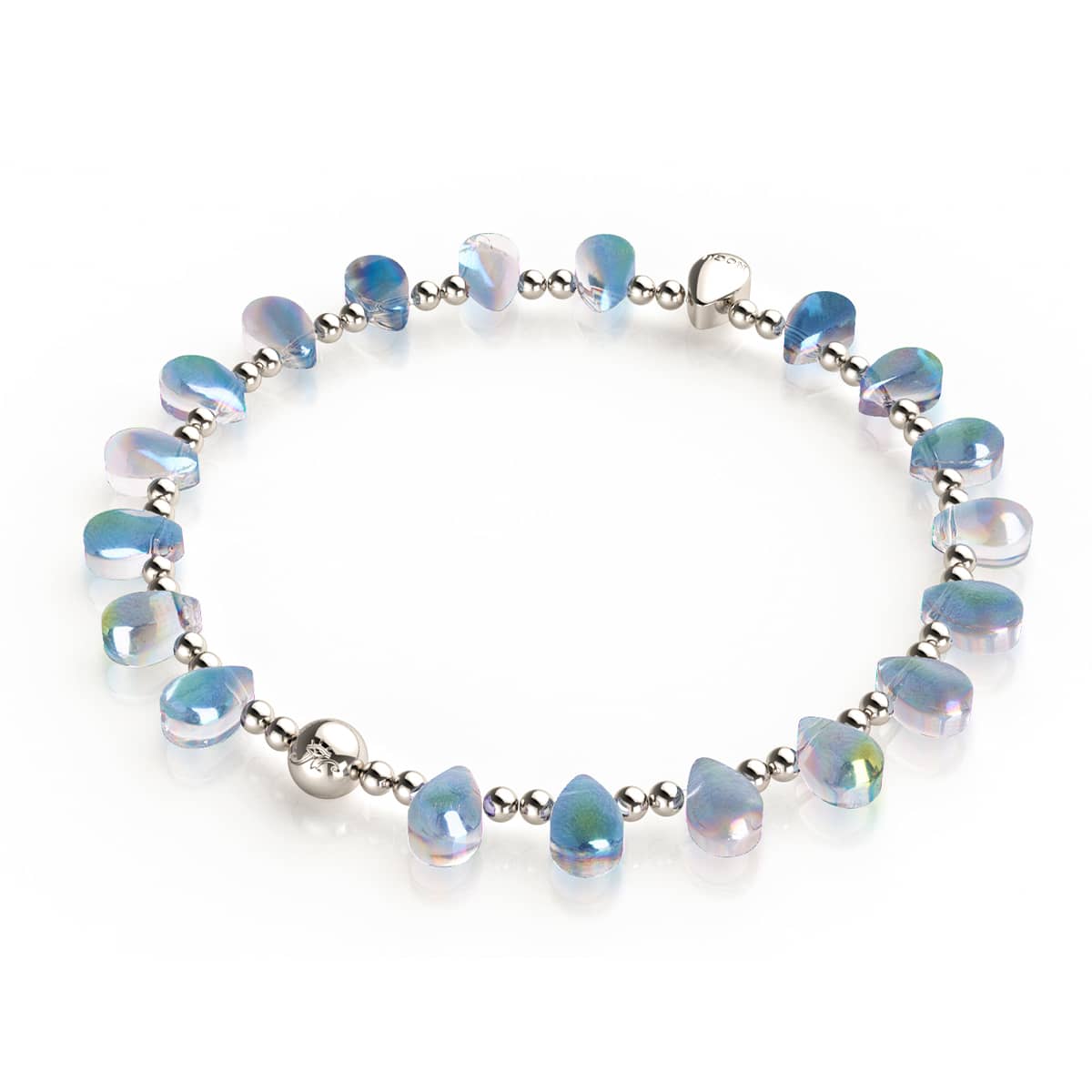 1 Jellyfish bead blue white acrylic FF508