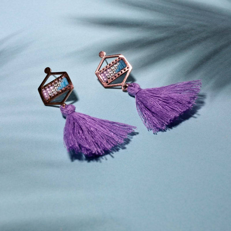 San Clemente | 18k Rose Gold | Boho Fringe Earrings