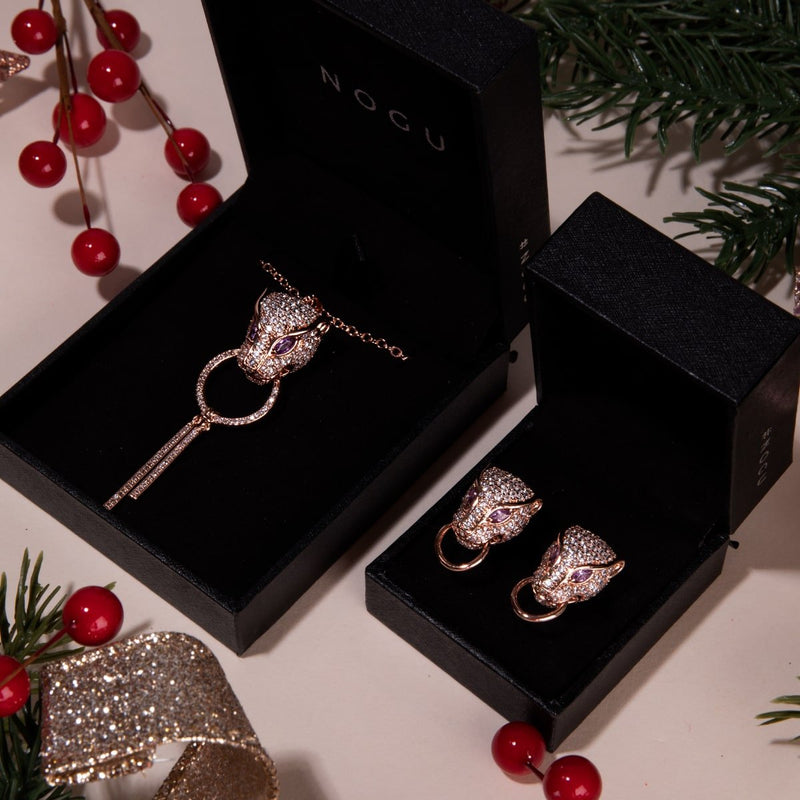 Panthera by Keysi Sayago | 18k Rose Gold | Cubic Zirconia Crystal Necklace