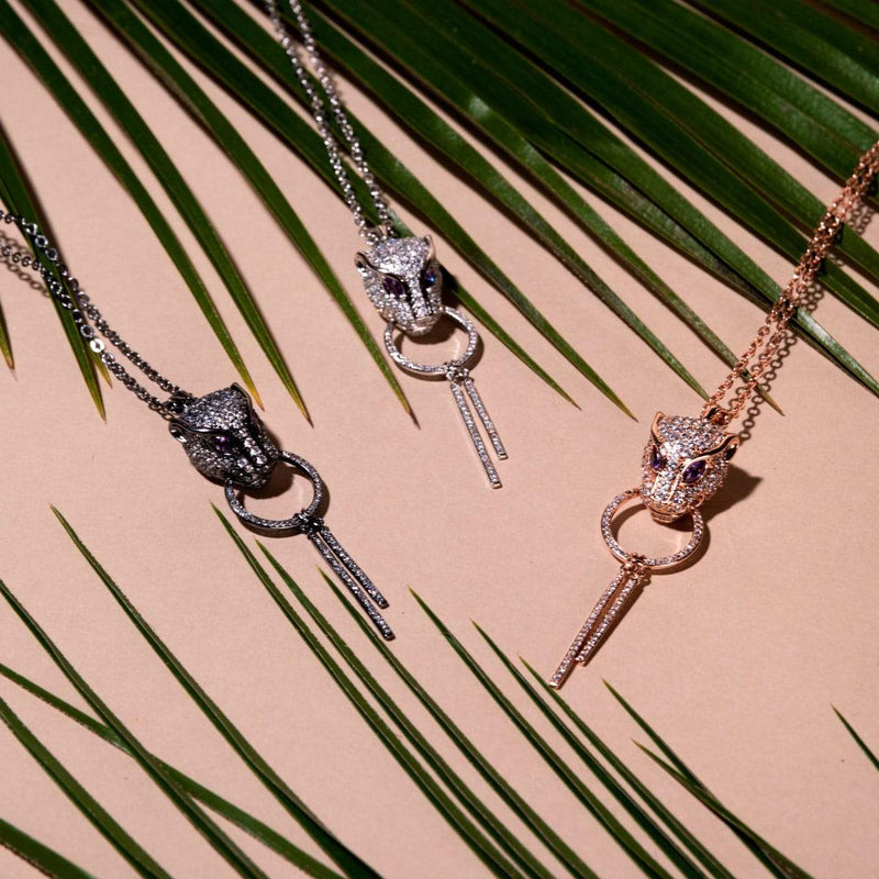 Panthera | 18k White Gold | Cubic Zirconia Crystal Necklace