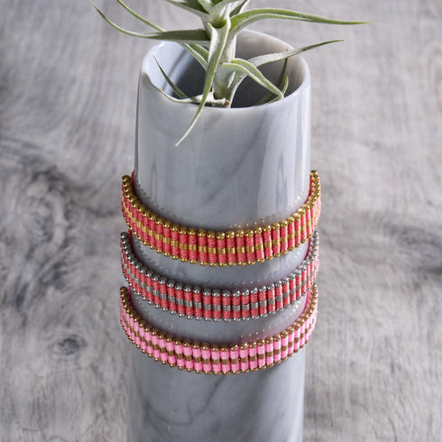 Coral | Silver | Amici Bracelet