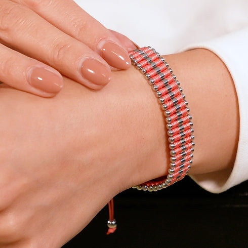 Coral | Silver | Amici Bracelet