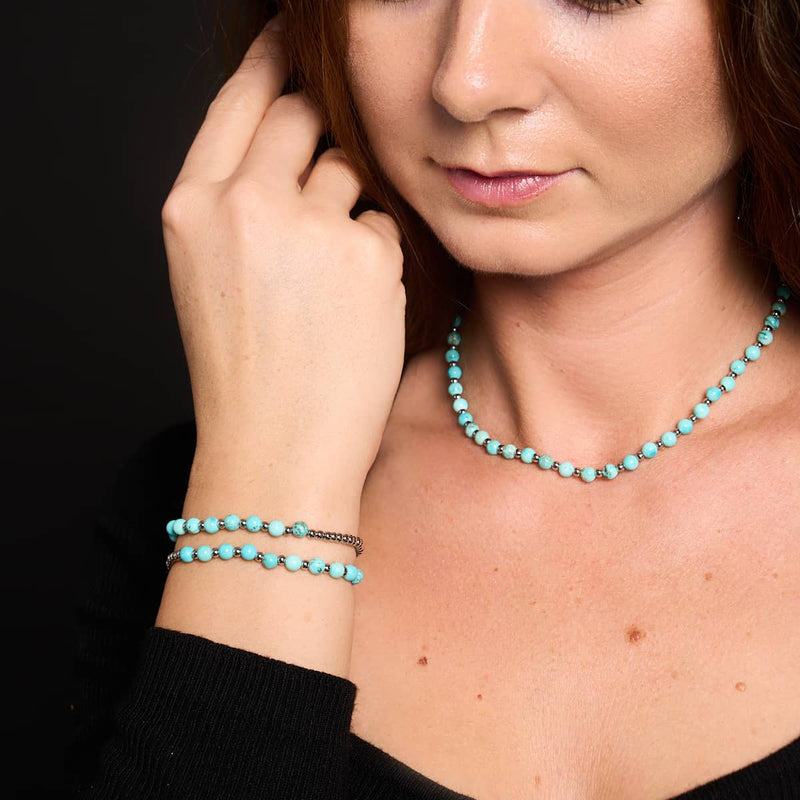 Turquoise x White Gold | Boho Gem Wrap