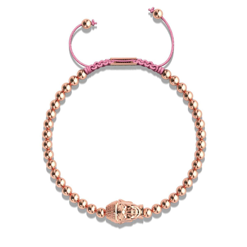Gilded Buddha | 18k Rose Gold | Pink | Macrame Charmballa Bracelet