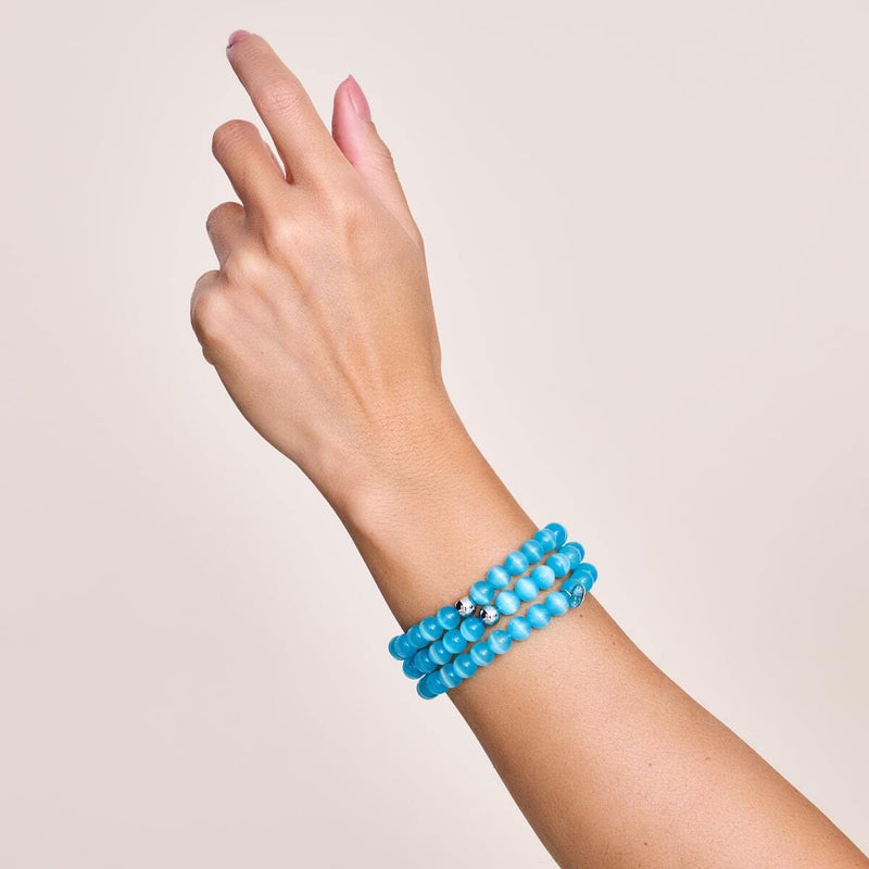 Aquamarine | .925 Sterling Silver | Cheshire Glass Bracelet