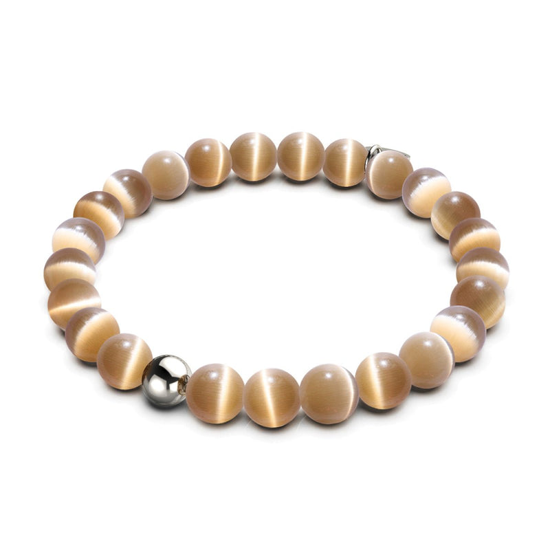 Caramel Sphynx | .925 Sterling Silver | Cheshire Glass Bracelet