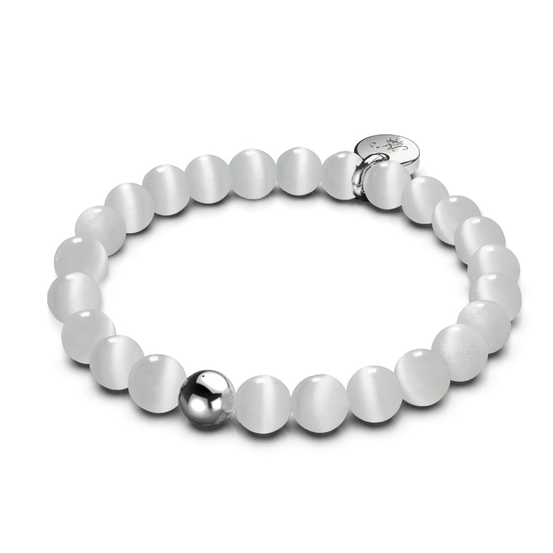 White | .925 Sterling Silver | Cheshire Glass Bracelet