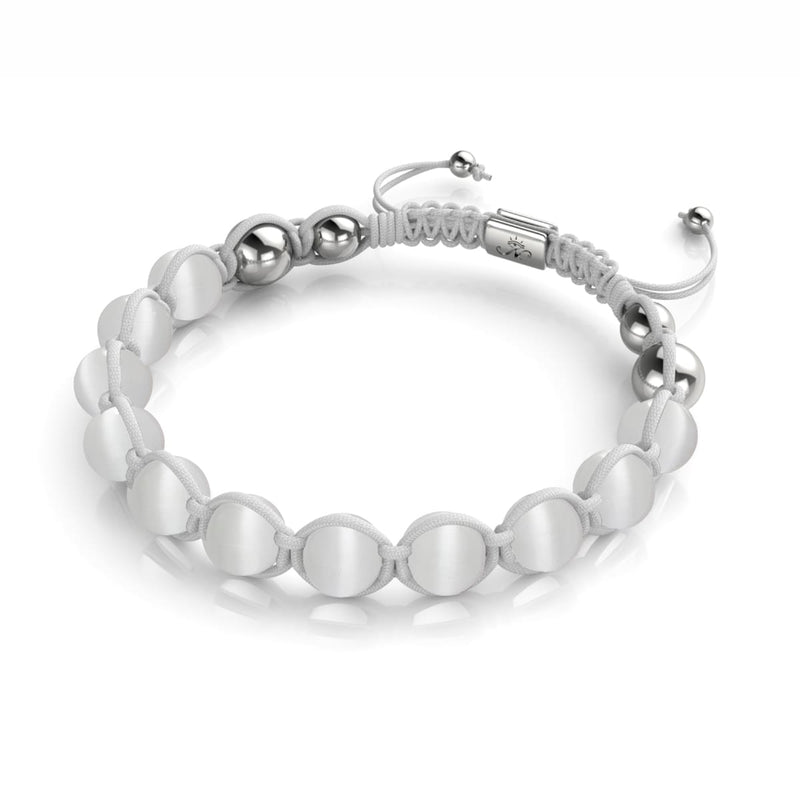 White | Silver | Cheshire Glass Charmballa Bracelet