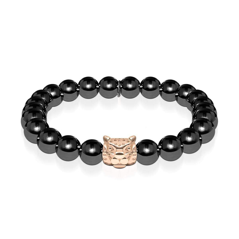 Leopard | Gunmetal & 18k Rose Gold | Crystal Cat