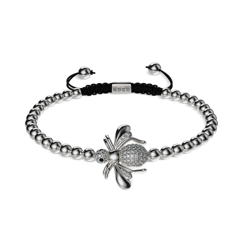 Queen | Silver | Crystal Honeybee Macrame Charmballa Bracelet