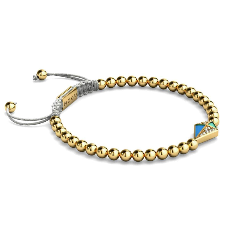 Kite | 18k Gold & Cream | Enamel | Crystal Macrame Charmballa Bracelet