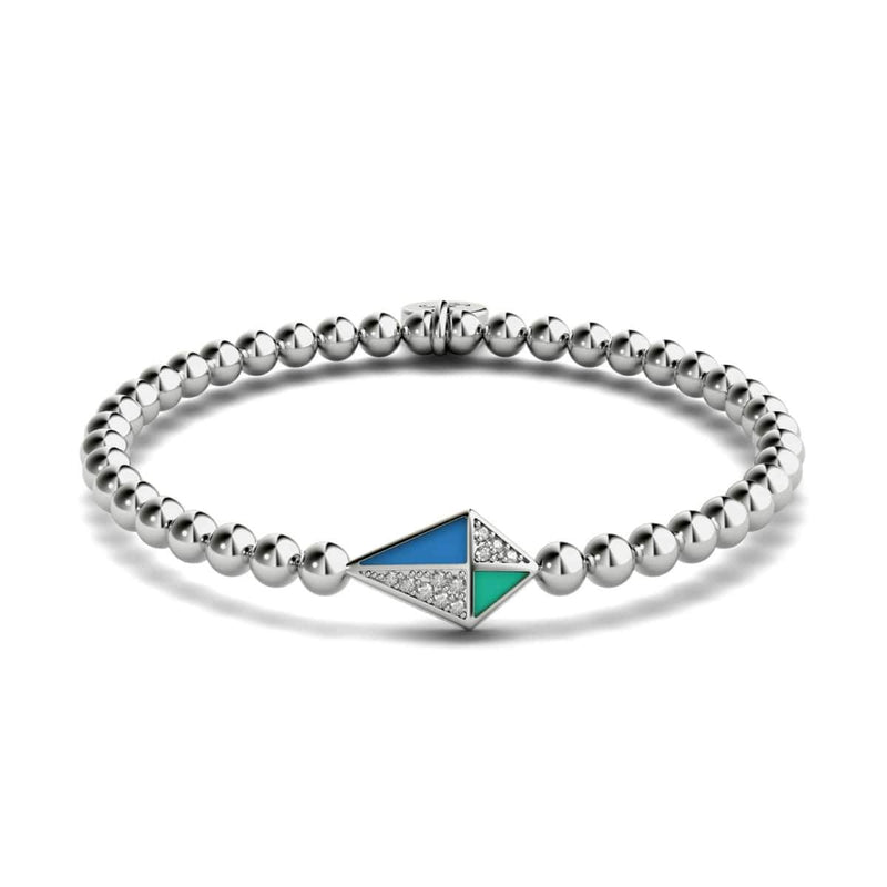 Kite | Silver | Enamel | Crystal Charm Bracelet