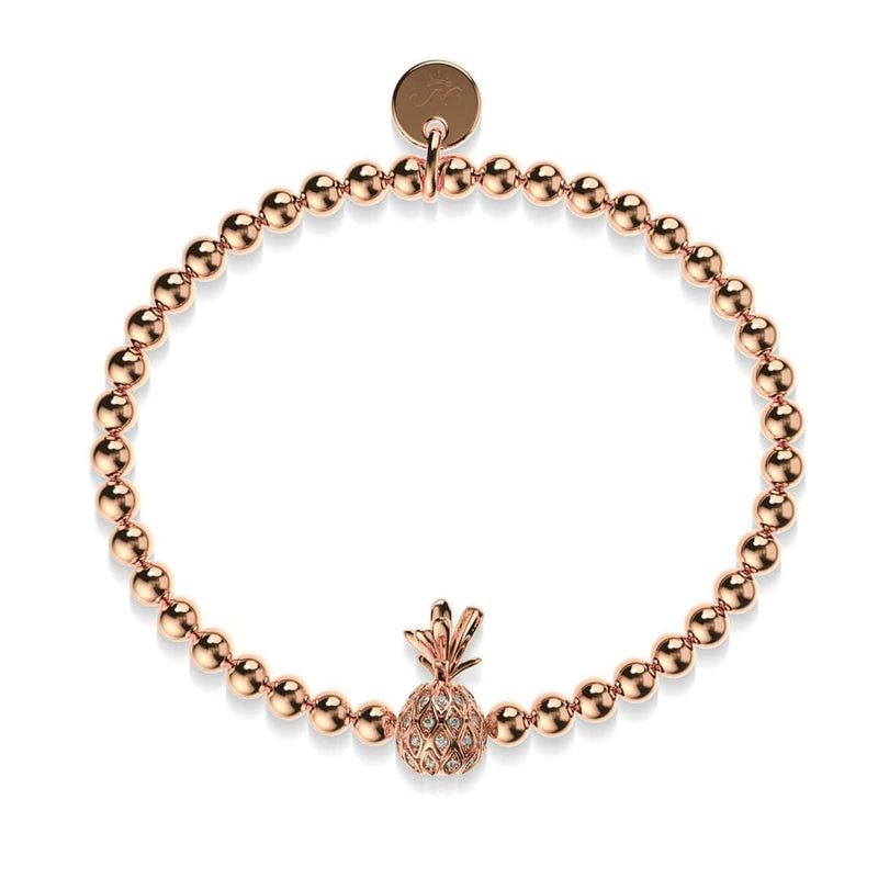 Pi√±a Colada | 18k Rose Gold | Crystal Pineapple Bracelet