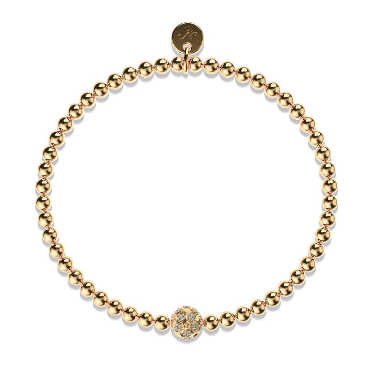 14k Rose Gold beaded Bracelet with diamond accent – Vivien Frank Designs