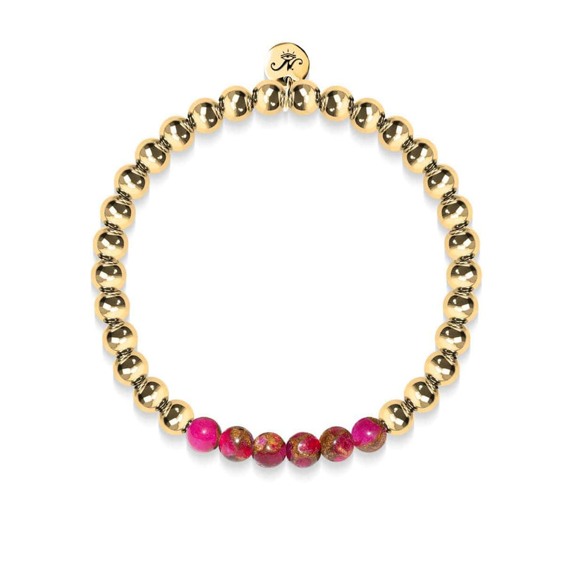 Inspired | 18k Gold | New Red Agate | Gemstone Expression Bracelet