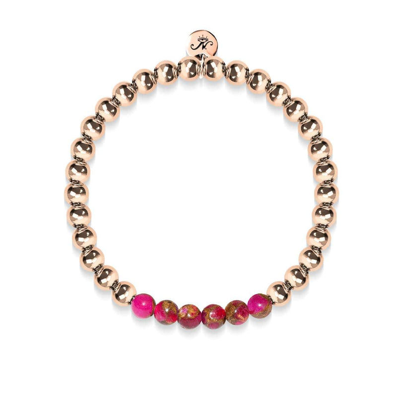 Inspired | 18k Rose Gold | New Red Agate | Gemstone Expression Bracelet