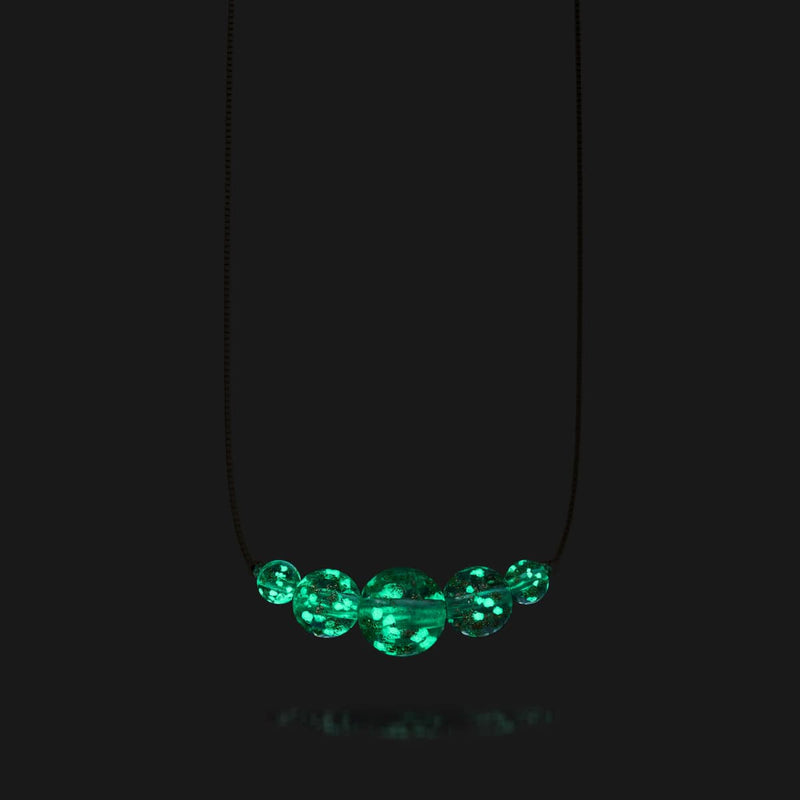 Arctic Blue | .925 Sterling Silver | Firefly Glass Infinity Clasp Necklace