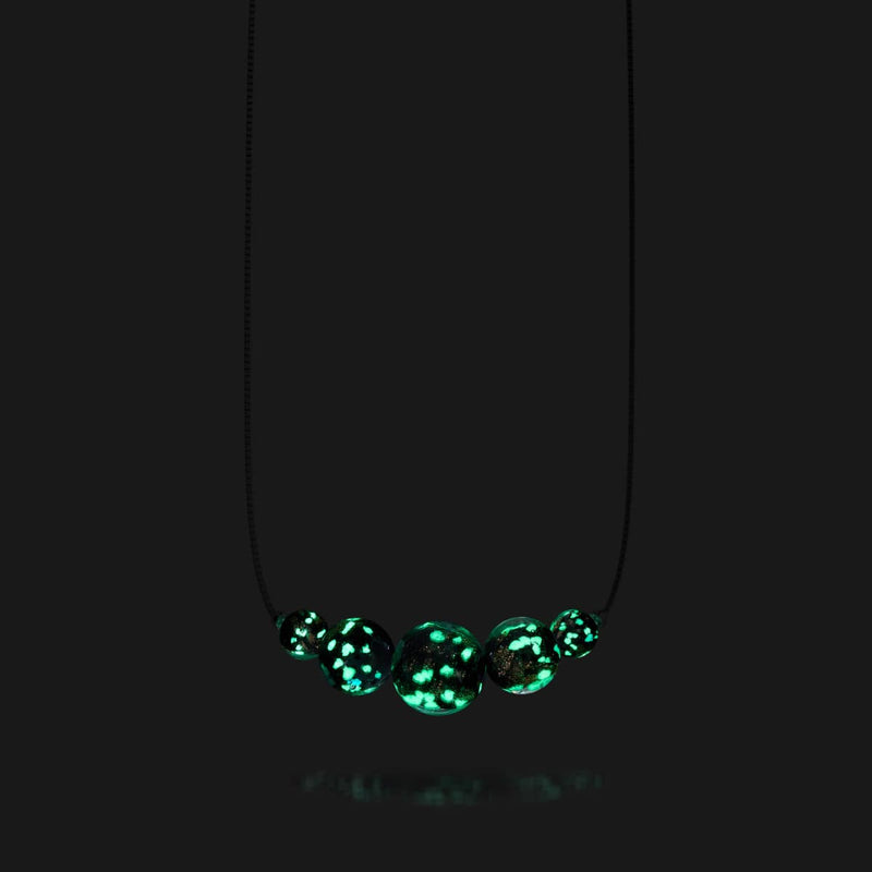 Chocolate | .925 Sterling Silver | Firefly Glass Infinity Clasp Necklace