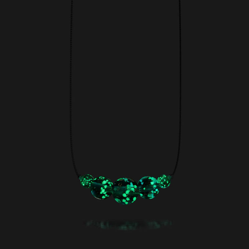 Evergreen | .925 Sterling Silver | Firefly Glass Infinity Clasp Necklace