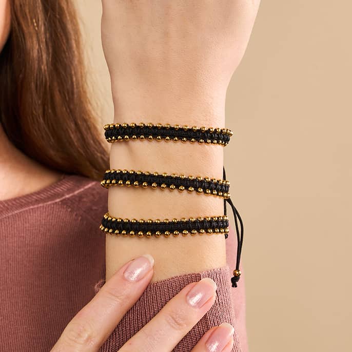 Gold x Black | Friendship DOT Bracelet