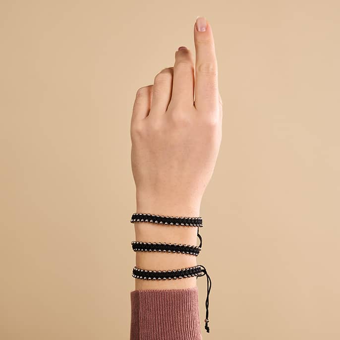 Silver x Black | Friendship DOT Bracelet