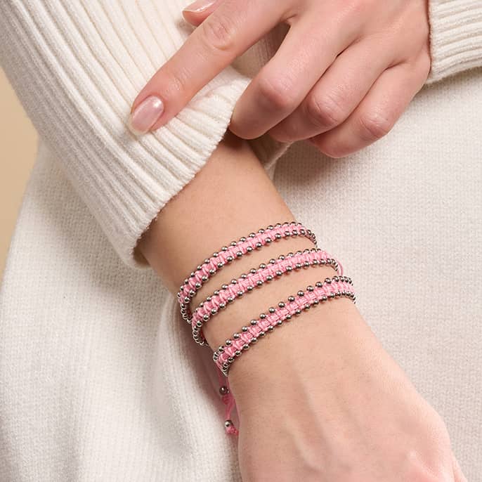 Silver x Bubblegum | Friendship DOT Bracelet