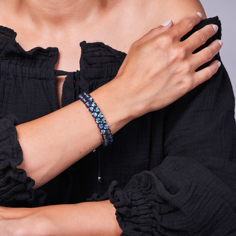 Milky Way | Silver | Double Galaxy Glass Bracelet