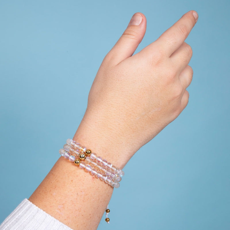 Rainbow Supernova | Gold Vermeil | Galaxy Glass Bead Bracelet