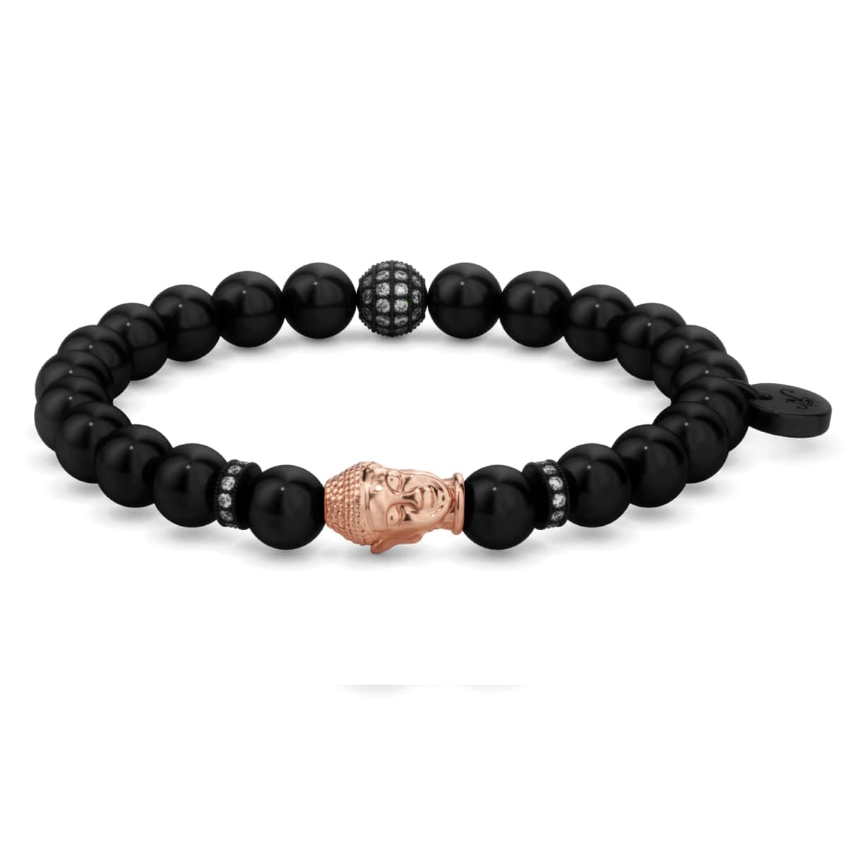 Gunmetal and 18k Rose Gold | Gilded Buddha Bracelet – NOGU.studio