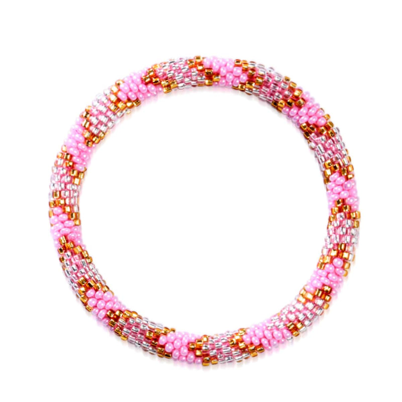 Pink Rattler | Himalayan Glass Bead Bracelet