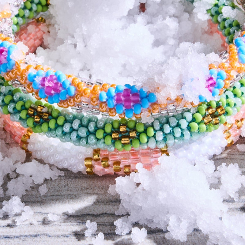 Snowbird | Himalayan Glass Bead Bracelet