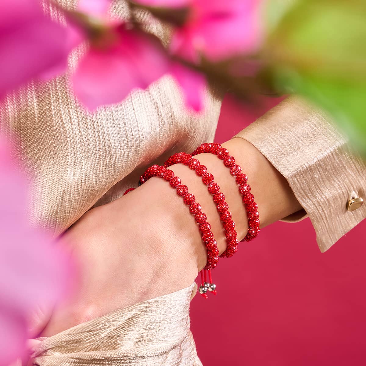 Mini Ruby Kikiballa Crystal x Red String Bracelet – NOGU.studio